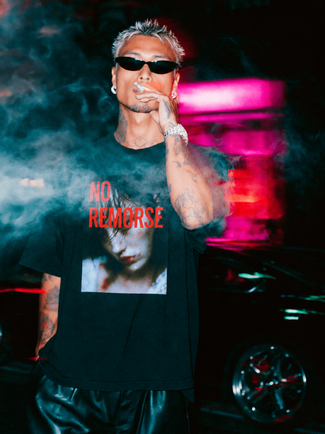 NO REMORSE — black, front, styled look
