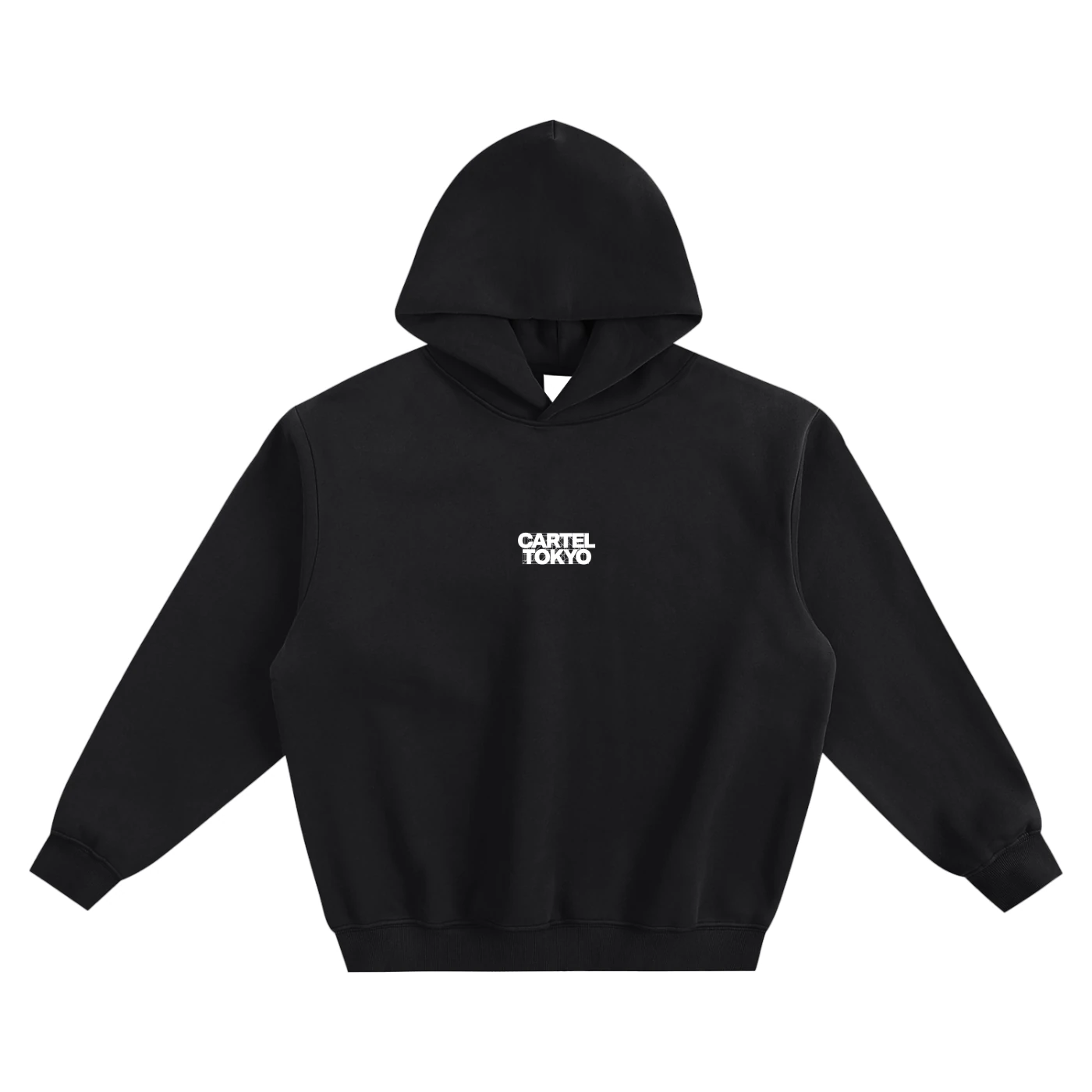 CARTEL TOKYO HOODIE — black, front, product view