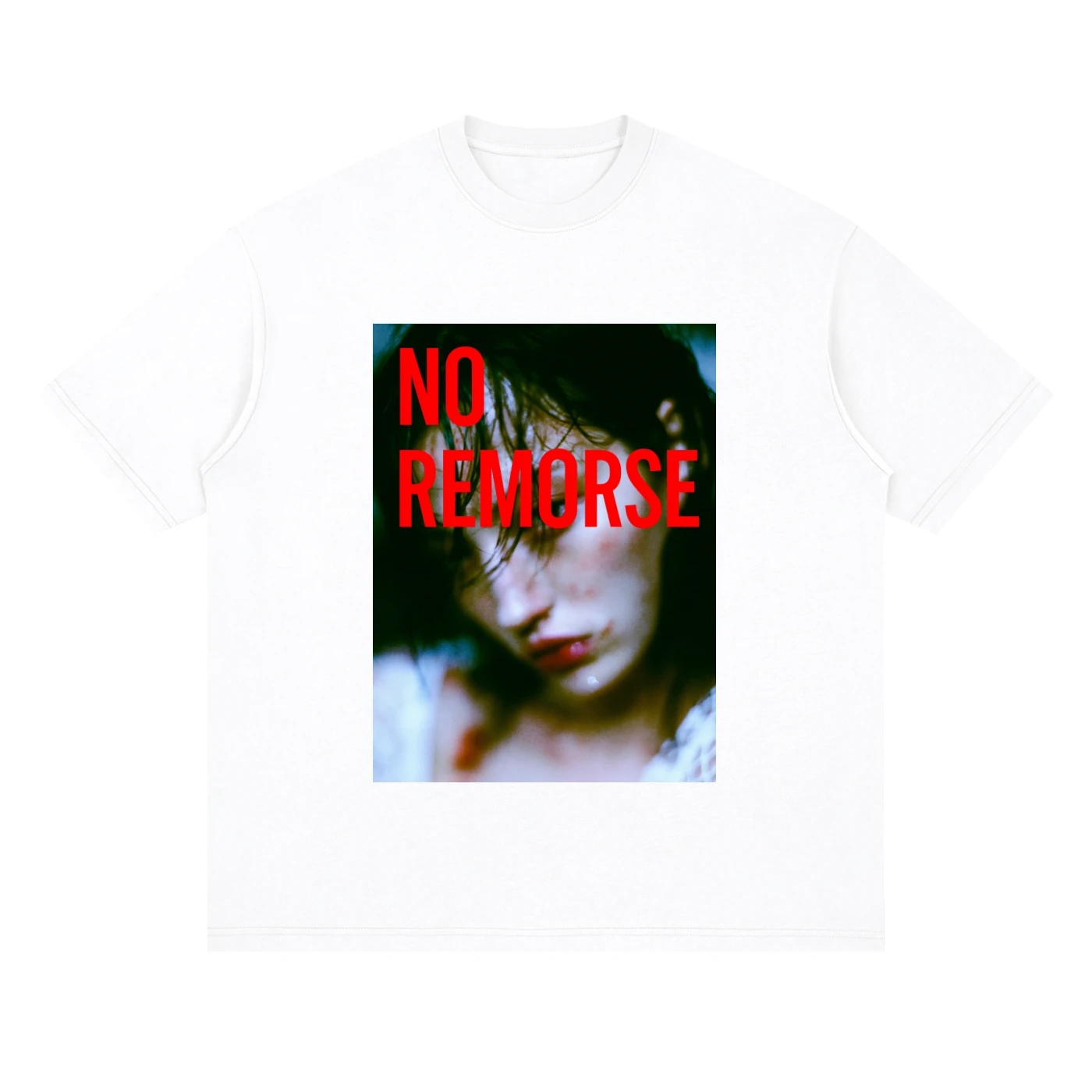 NO REMORSE — white, front, product view
