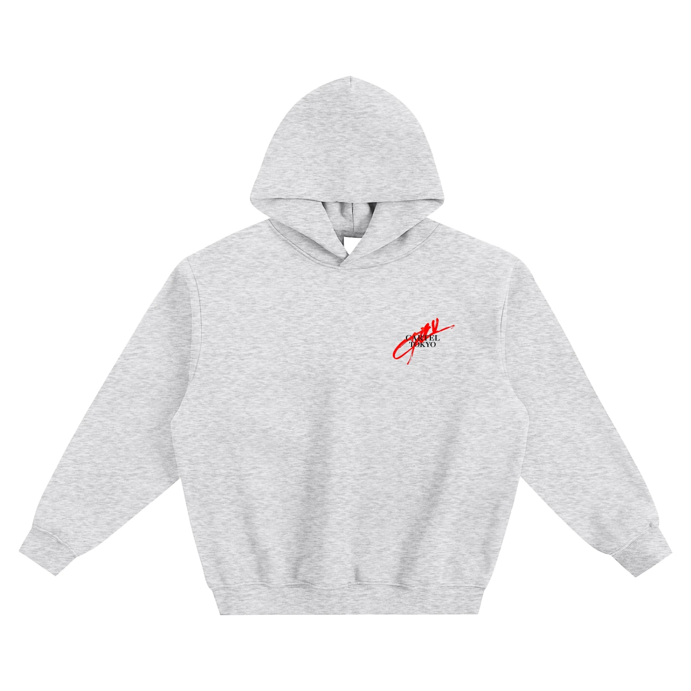 RED BRUSH HOODIE — gray, front, product view