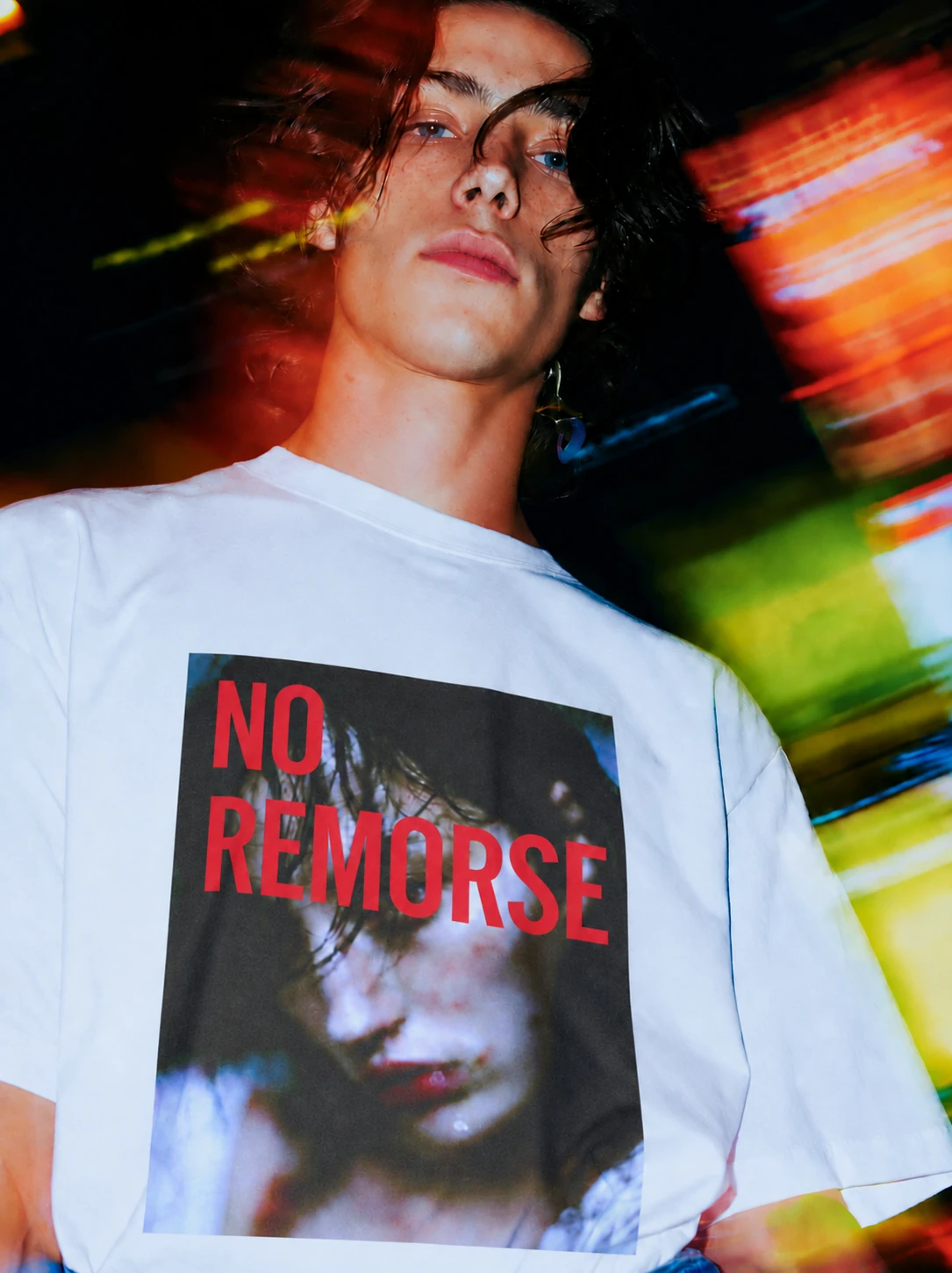 NO REMORSE — white, front, styled look