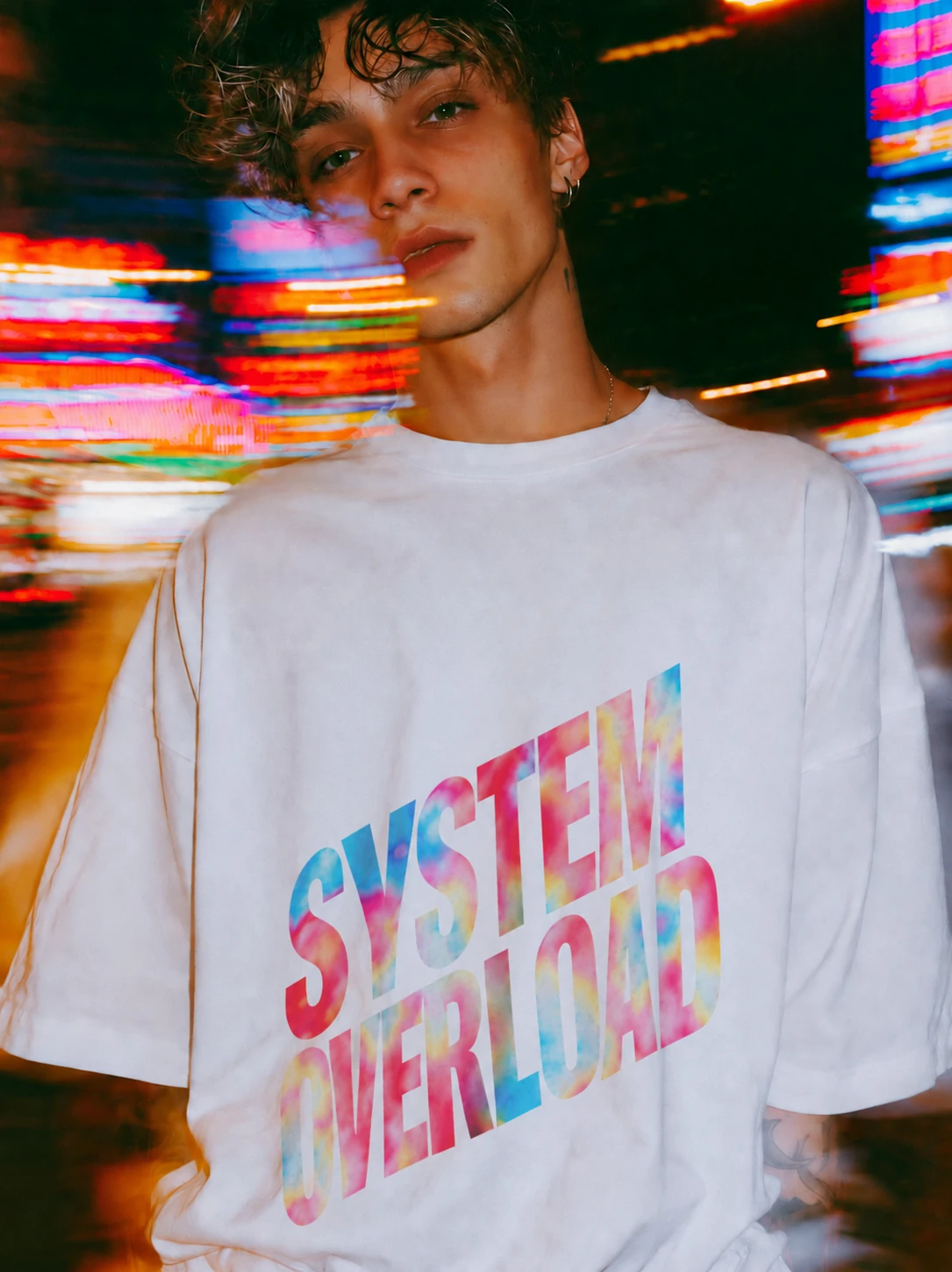 SYSTEM OVERLOAD — white, front, styled look