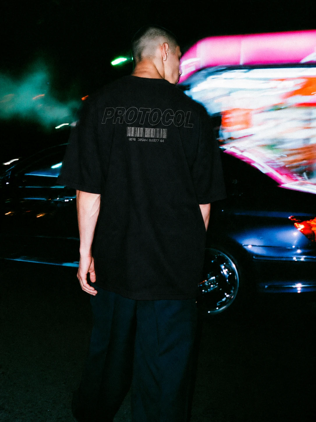 HUMBLE / PROTOCOL — black, back, styled look